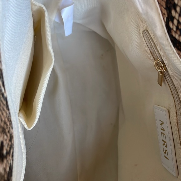 Mersi Bucket Bag Purse Faux Leather Gold Women’s - Picture 7 of 14